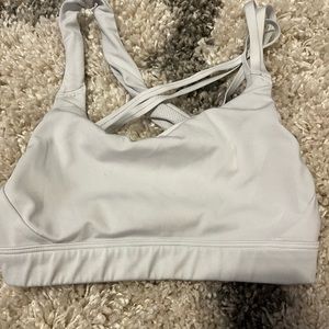 White cross sports bra